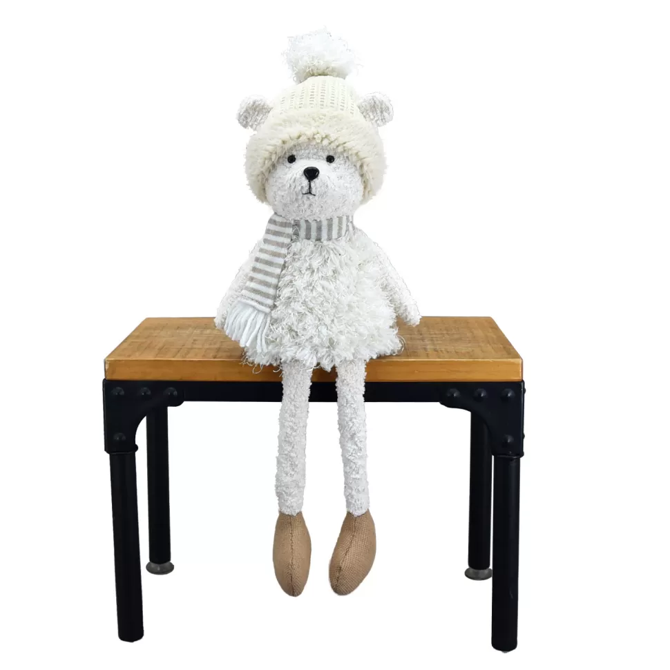 Christmas Forever BEAR PLUSH DANGLING LEGS 20.5″ CREAM/NATURAL