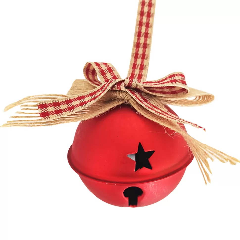 Christmas Forever BELL RED 2.5″/60MM W/ PLAID RIBBON
