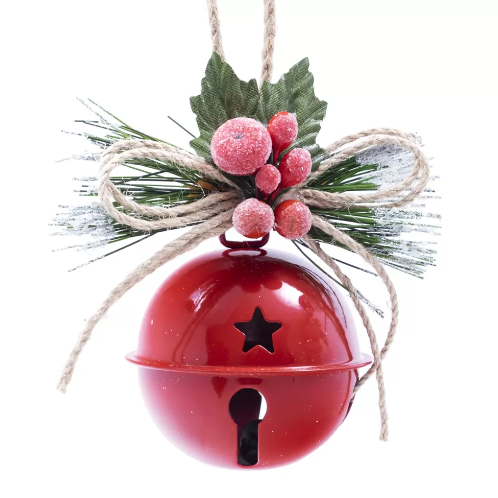 Christmas Forever BELL RED 3.5″/80MM W/ BOW & BERRIES
