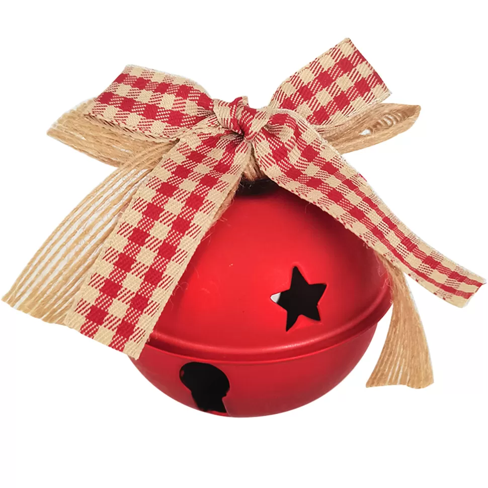 Christmas Forever BELLRED 3.5″/80MM RED W/ PLAID RIBBON