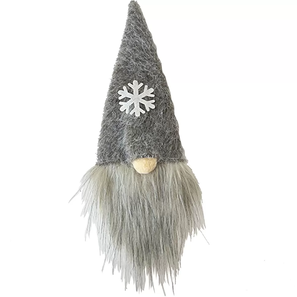 Christmas Forever BOTTLE COVER GNOME FAUX FUR BROWN 13.5″ W/ SNOWFLAKE