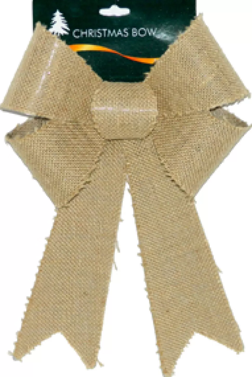 Christmas Forever BOW NATURAL BURLAP/PVC 9″ X 15″