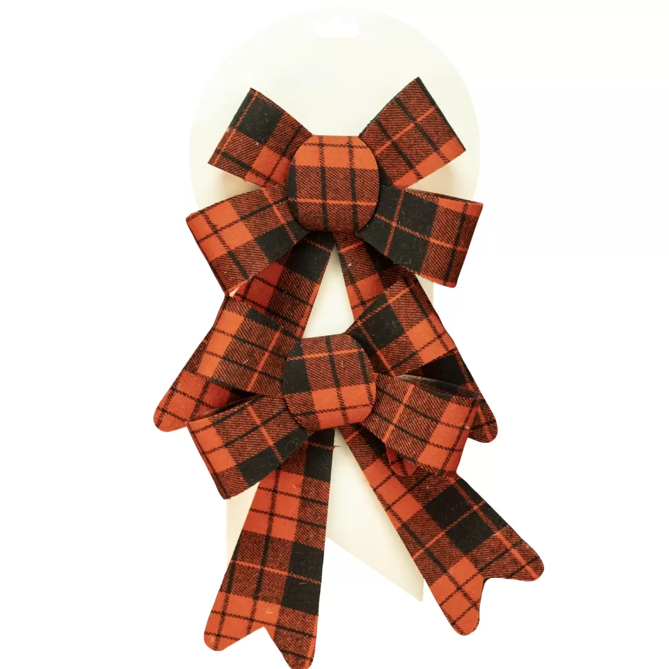 Christmas Forever BOW RED/ BLACK PLAID 5.5″X7″ 2PCS