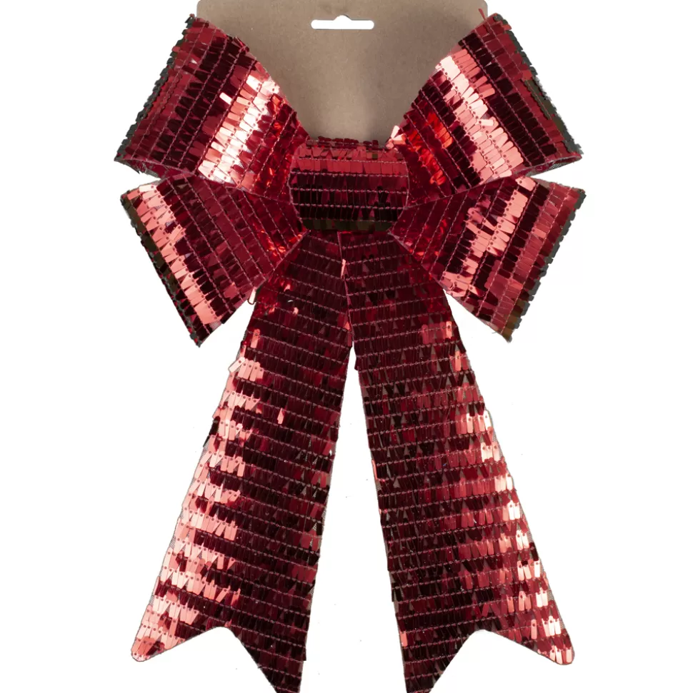 Christmas Forever BOW RED SEQUIN 9″ X 15″