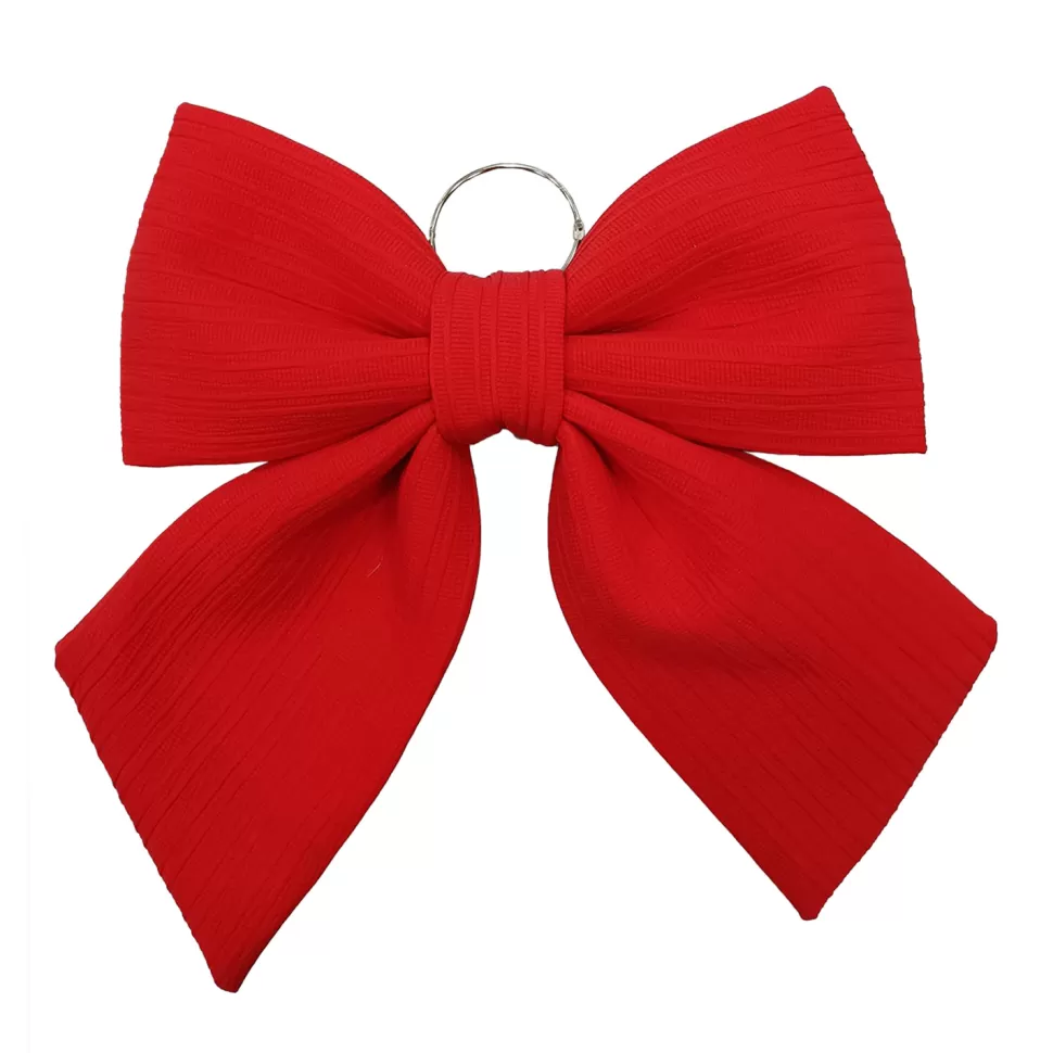Christmas Forever BOW SPONGE/FABRIC 13.5″ RED