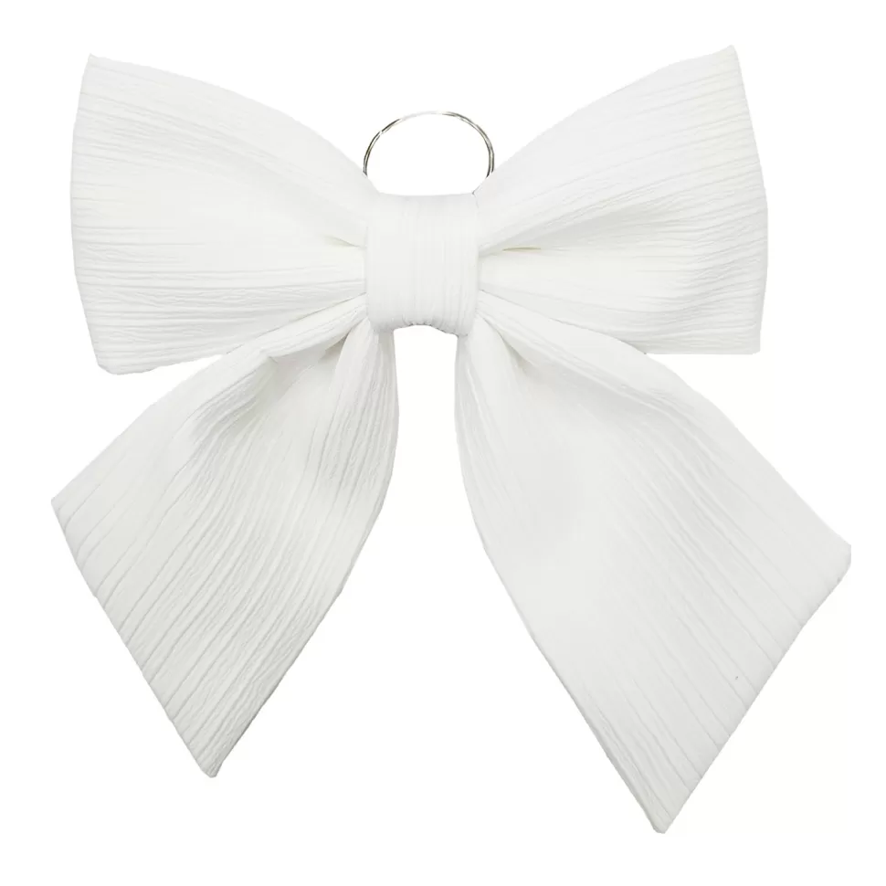 Christmas Forever BOW SPONGE/FABRIC 13.5″ WHITE