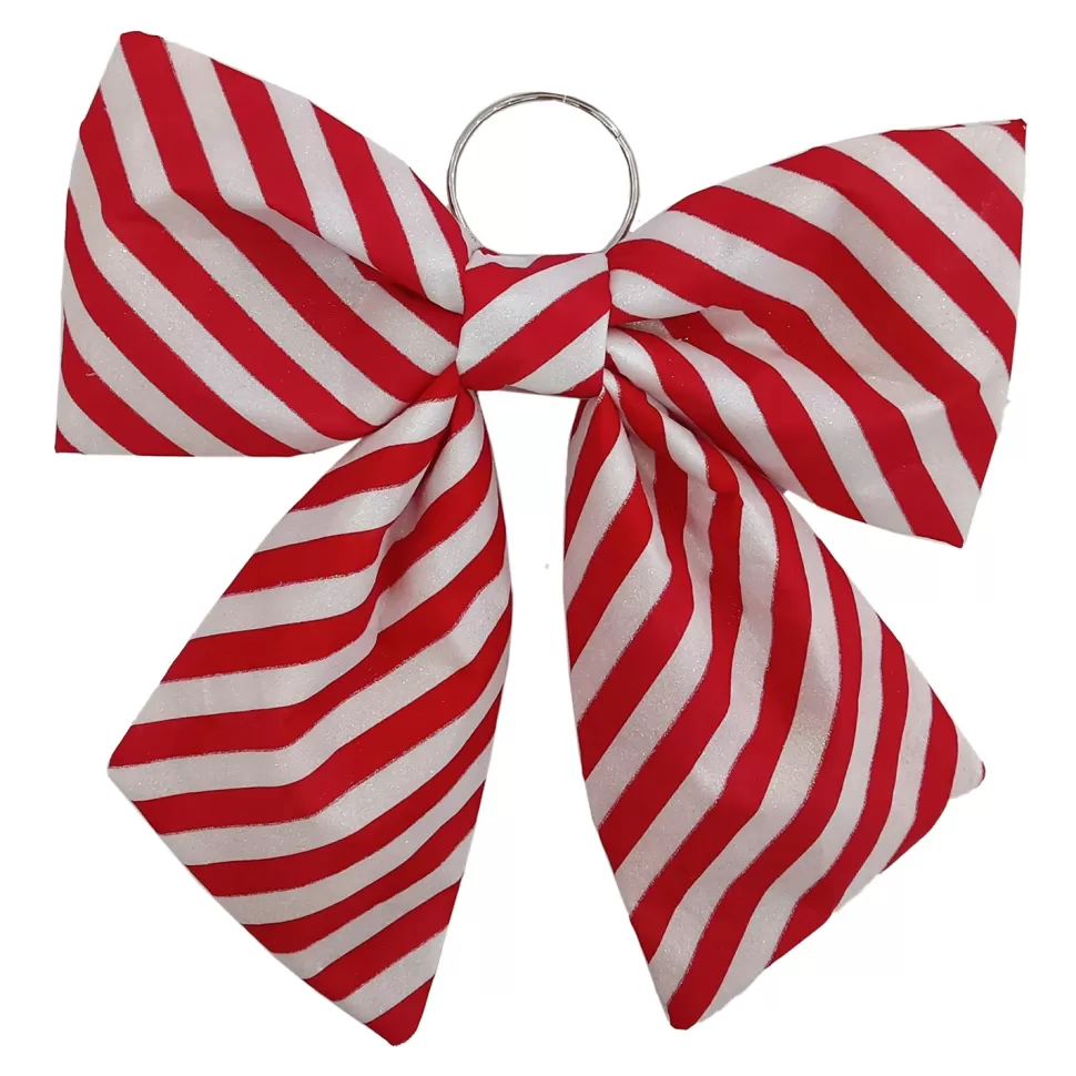 Christmas Forever BOW SPONGE/FABRIC 13″ CANDY CANE STRIPE