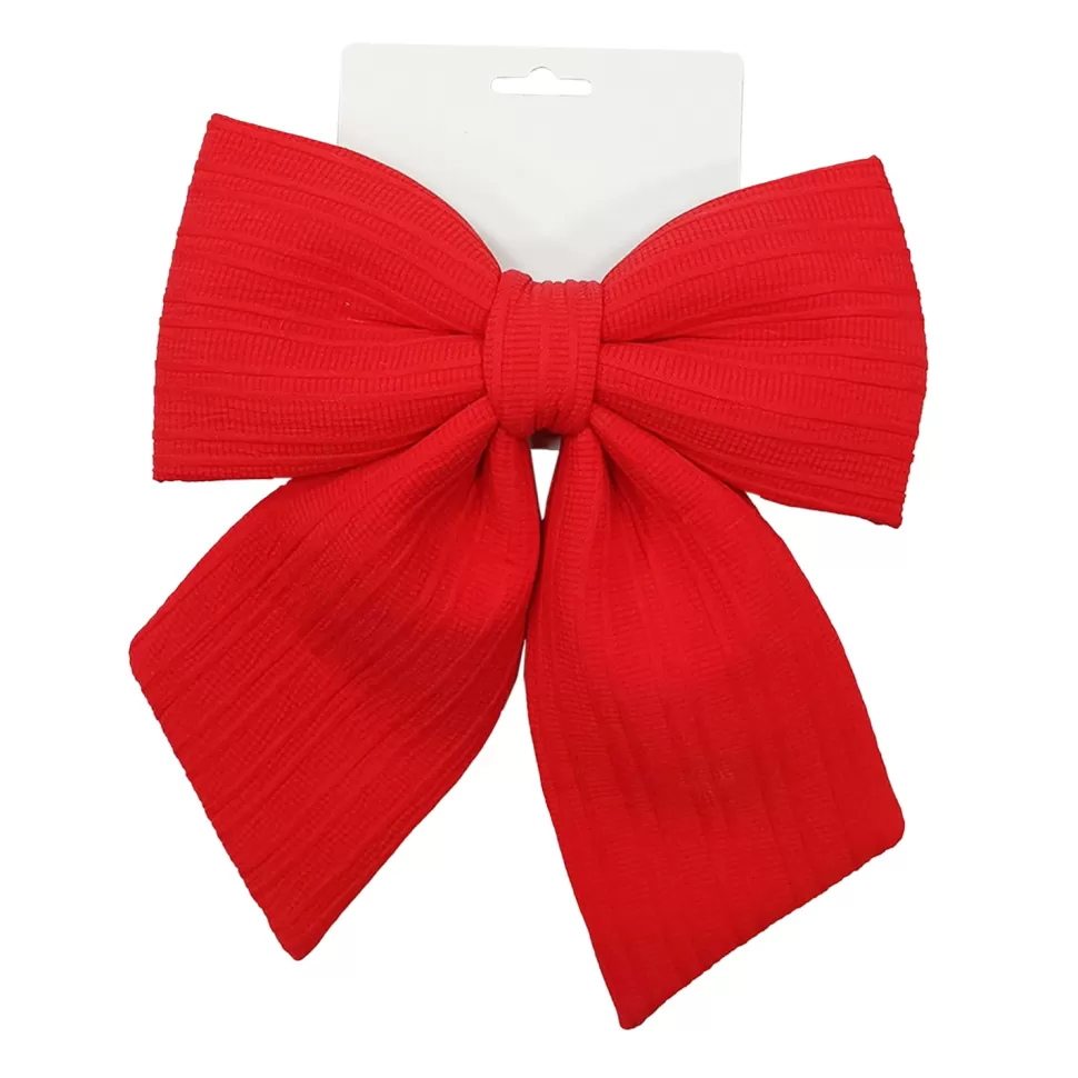 Christmas Forever BOW SPONGE/FABRIC 8.5″ RED