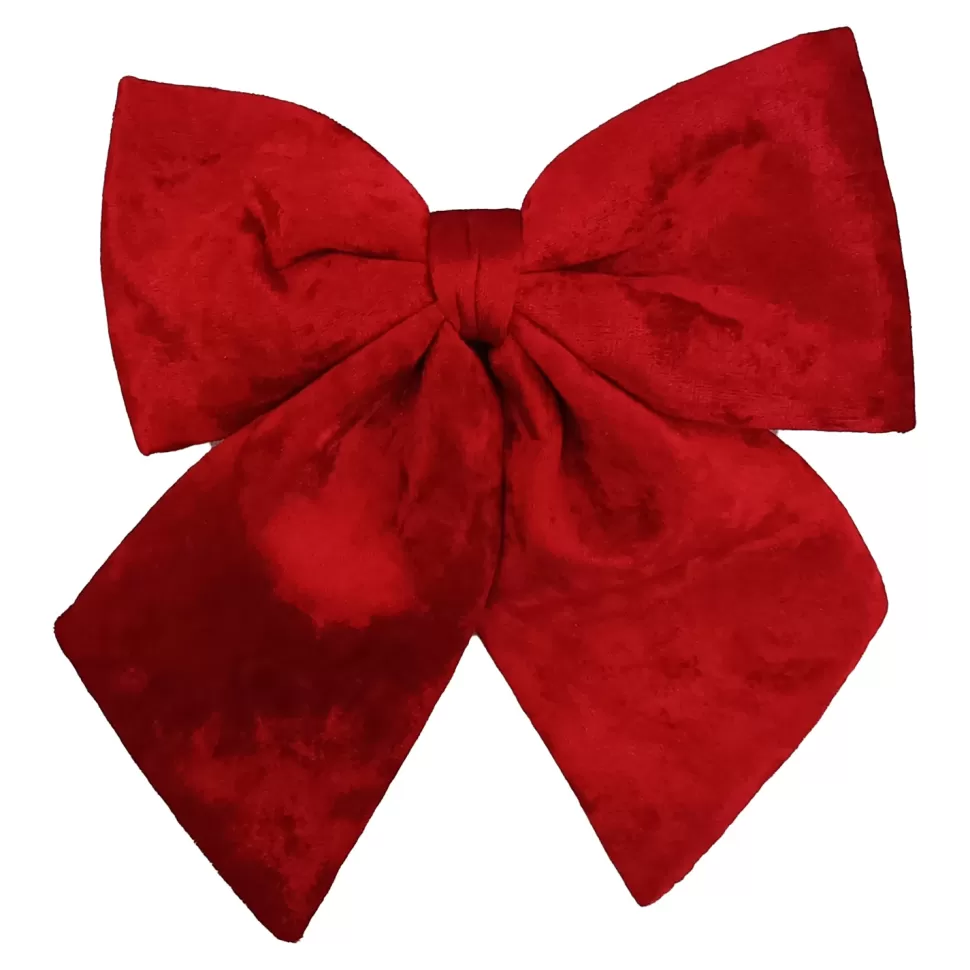 Christmas Forever BOW SPONGE/FABRIC 8.5″ RED VELVET