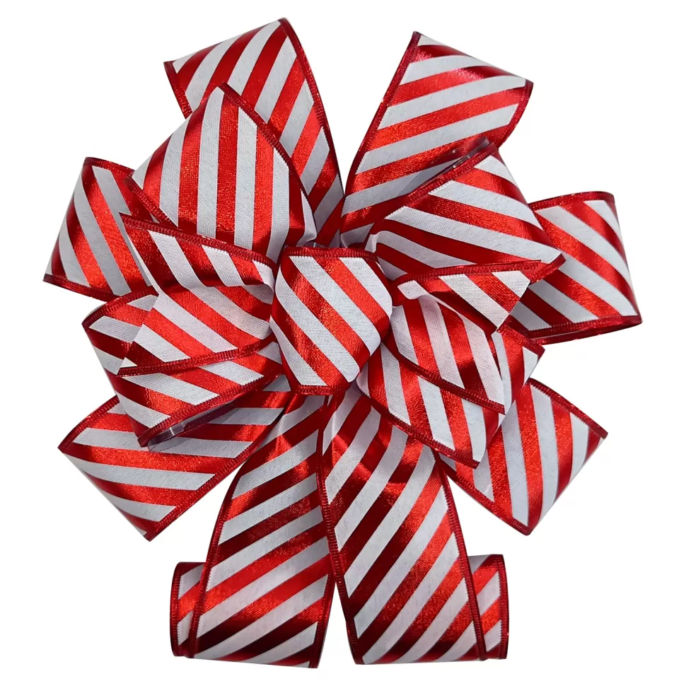 Christmas Forever BOW TREE TOPPER 11″x31″ CANCY CANE