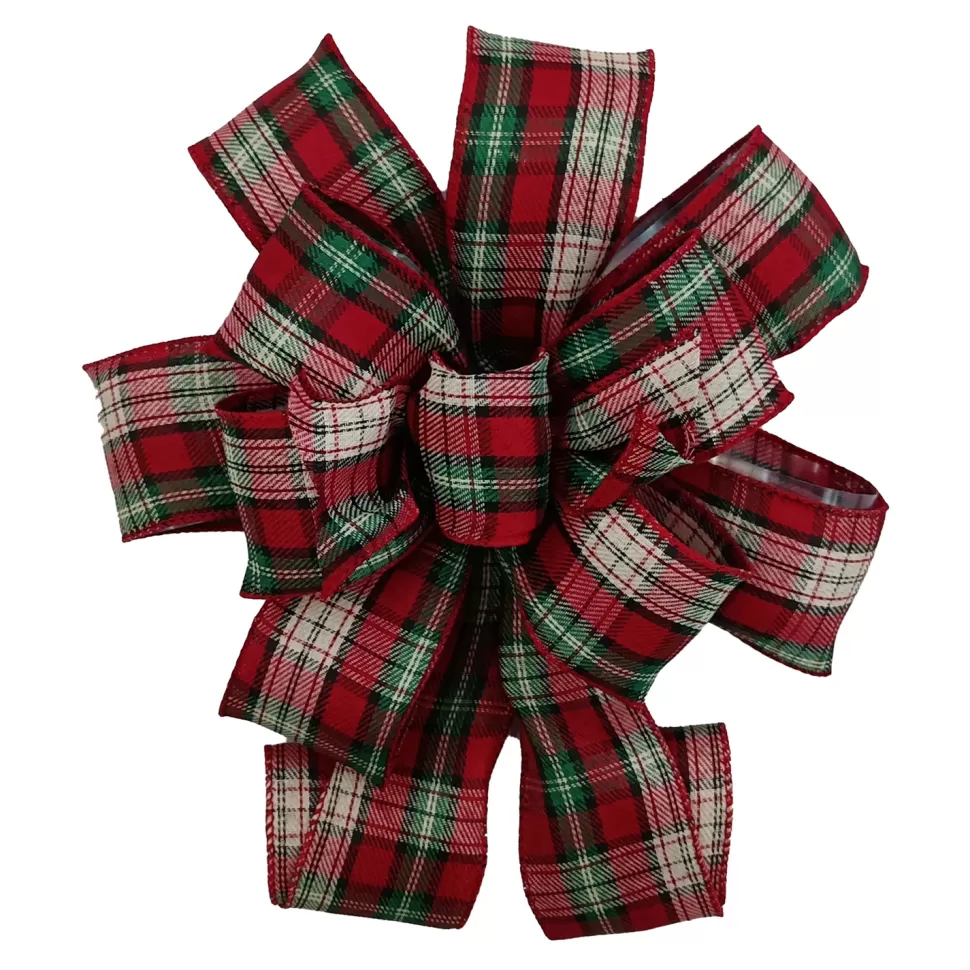 Christmas Forever BOW TREE TOPPER 11″x31″ PLAID