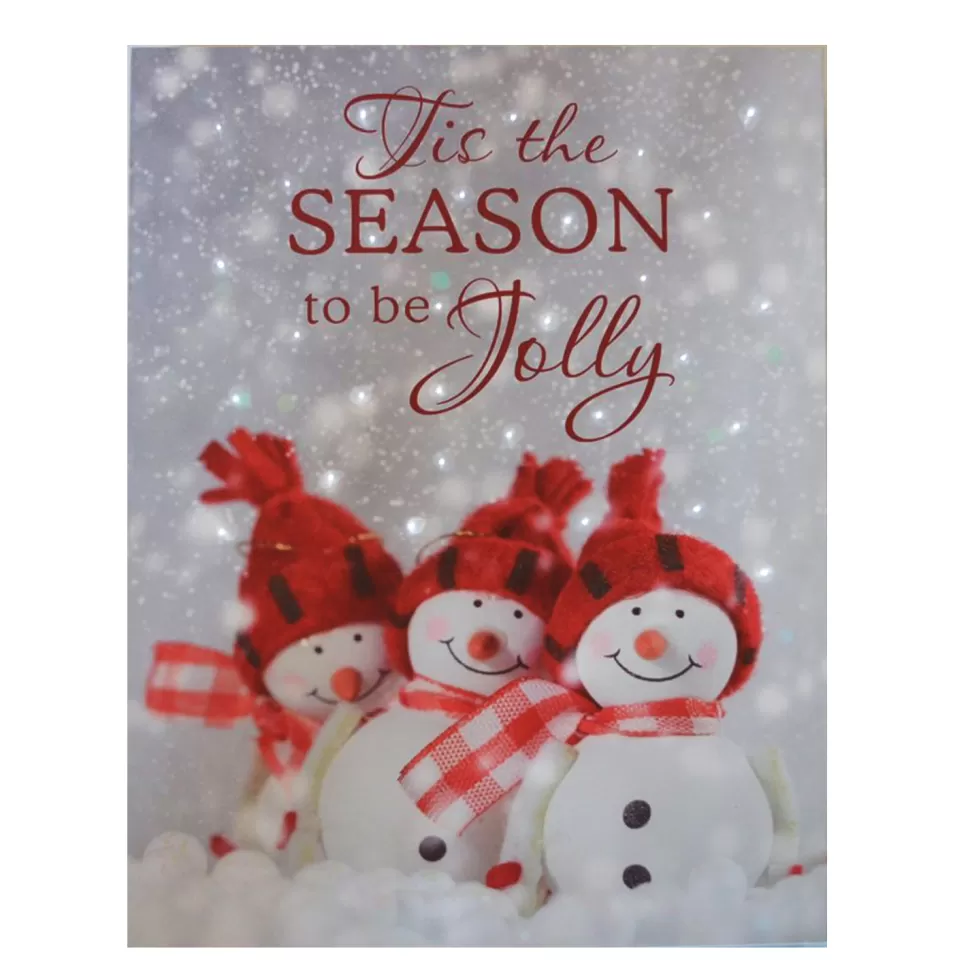 Christmas Forever CANVAS 12″X16″ 30 FIBERS SNOWMAN W/ MESSAGE W/TIMER