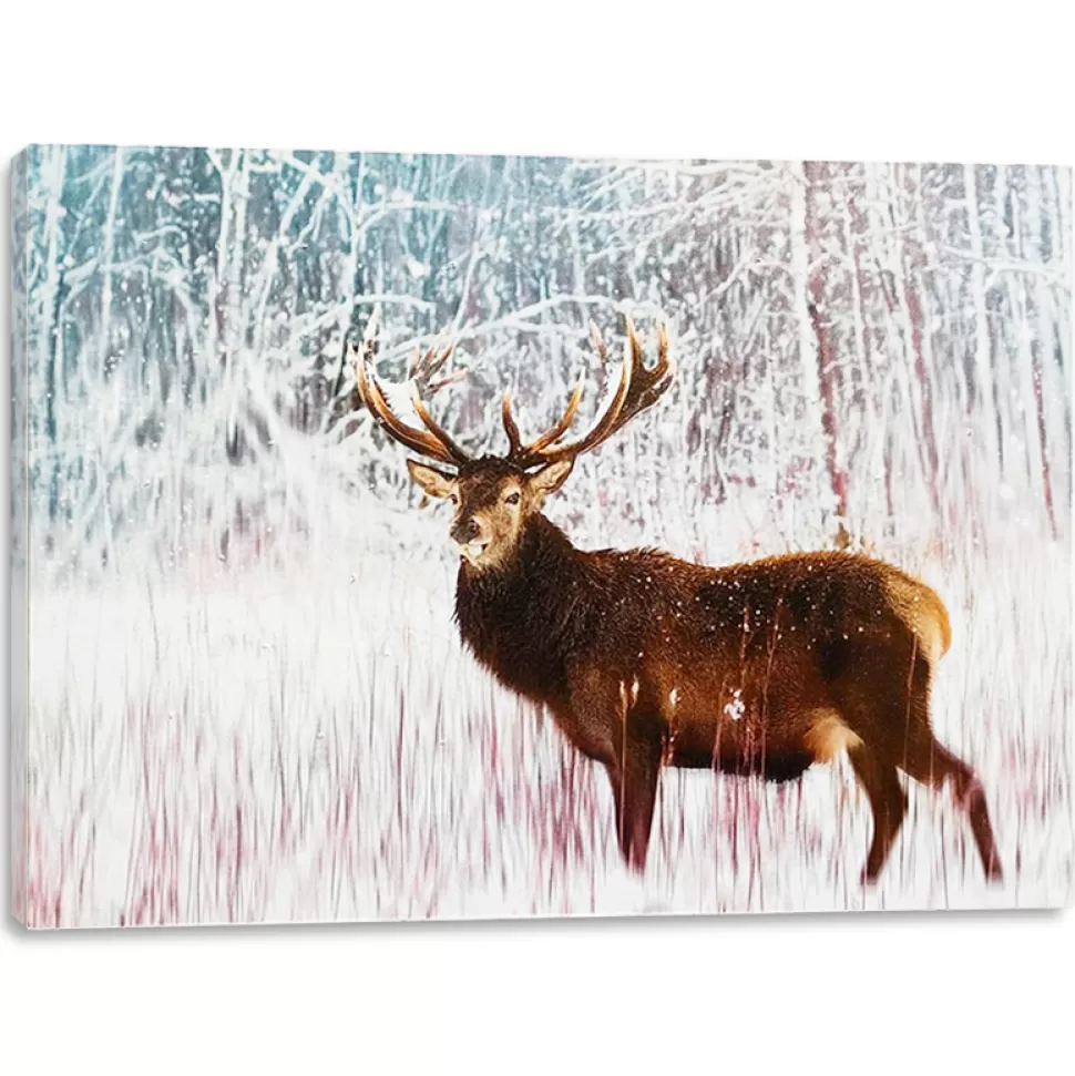 Christmas Forever CANVAS 16″ X 12″ LED – REINDEER WINTER SCENE
