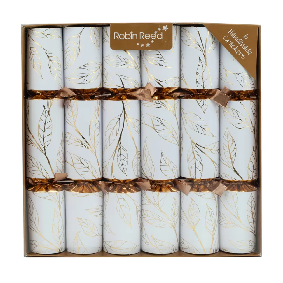 Christmas Forever CHRISTMAS CRACKER PREMIUM 6PCx12″ WHITE GOLD LEAF PRINT