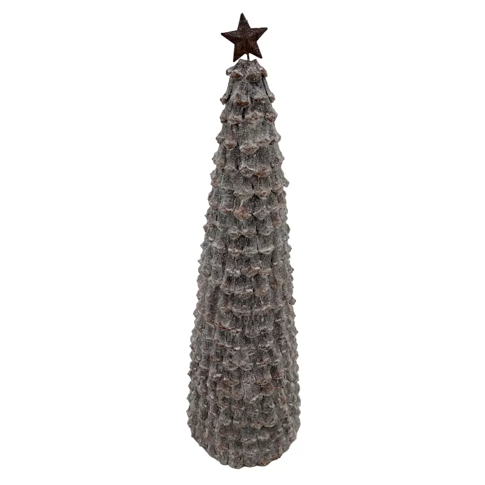 Christmas Forever CONE TREE PINECONE FROSTED 19″ W/ STAR
