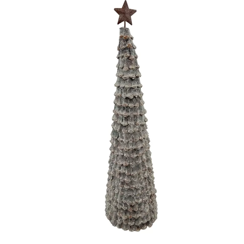 Christmas Forever CONE TREE PINECONE FROSTED 22.5″ W/ STAR