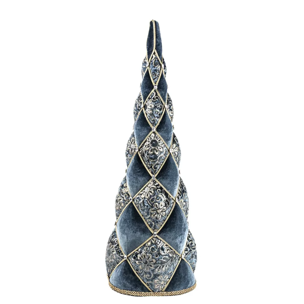 Christmas Forever CONE WITH INTRICATE EMBROIDERY REGAL BLUE 31″