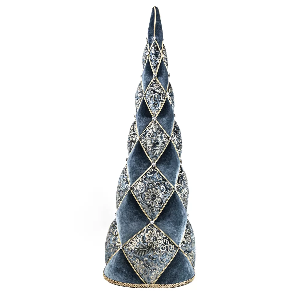 Christmas Forever CONE WITH INTRICATE EMBROIDERY REGAL BLUE 38″