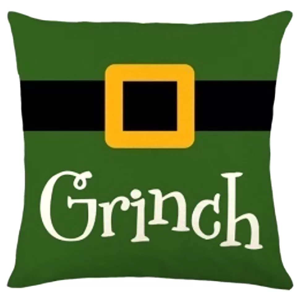 Christmas Forever CUSHION DECORATIVE 16″x16″ “GRINCH” GREEN