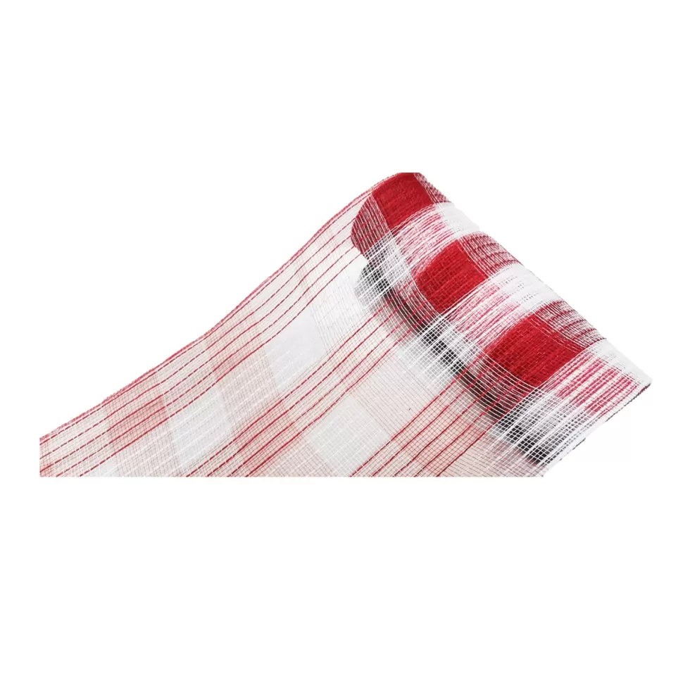 Christmas Forever DECOR MESH 10.5″ X 10 YDS WHITE/ RED STRIPES