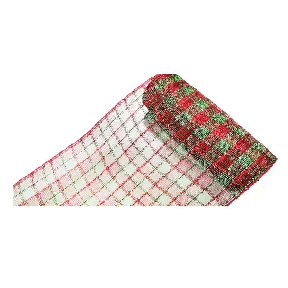 Christmas Forever DECOR MESH 10.5″X10 YDS CHK RED/GREEN CHECKERD