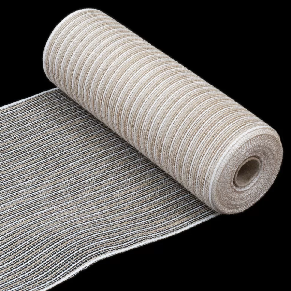 Christmas Forever DECOR MESH 10.5″x10 YDS NAT WHITE/NATURAL LINEN LOOK