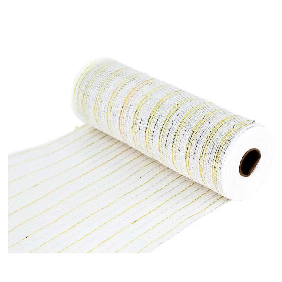 Christmas Forever DECOR MESH 10”X10 YDS SP WHITE/SILVER GOLD SPARKLE