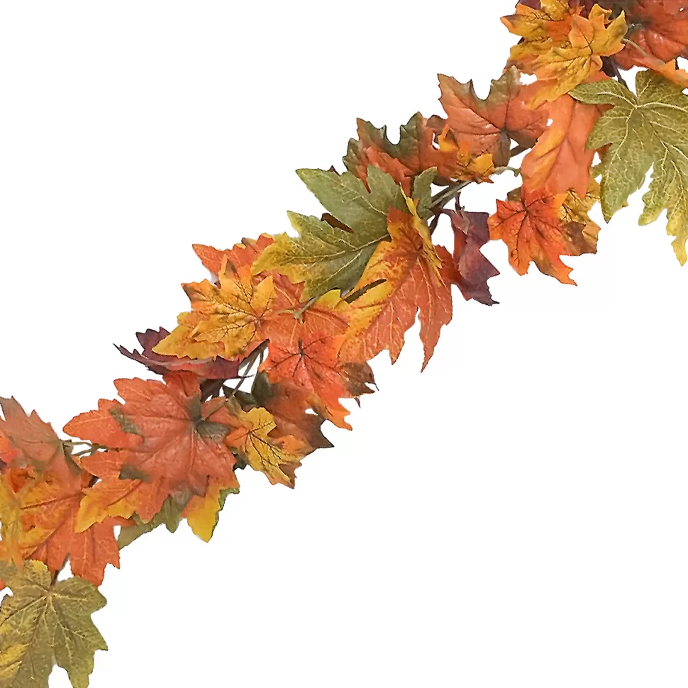 Christmas Forever FALL GARLAND 72″ MAPLE LEAF ORANGE/MULTI