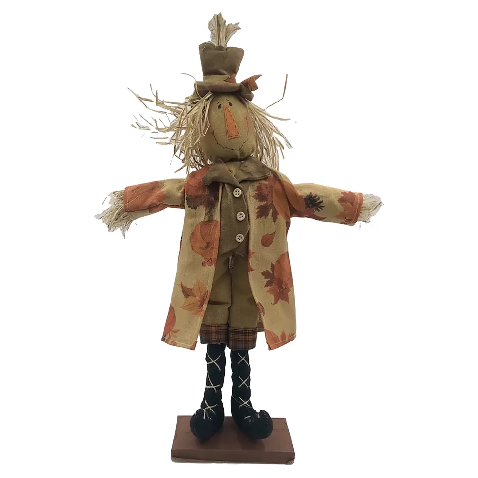 Christmas Forever FALL SCARECROW HUSK BOY STANDING ON BASE 19.5″ ORANGE/MULTI