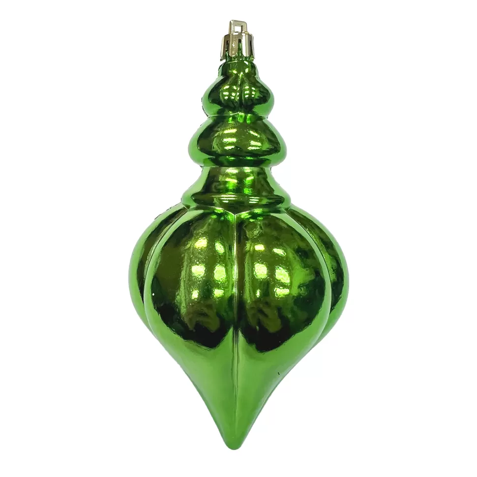 Christmas Forever FINIAL 150MM/6″ SHINY GREEN RIBBED