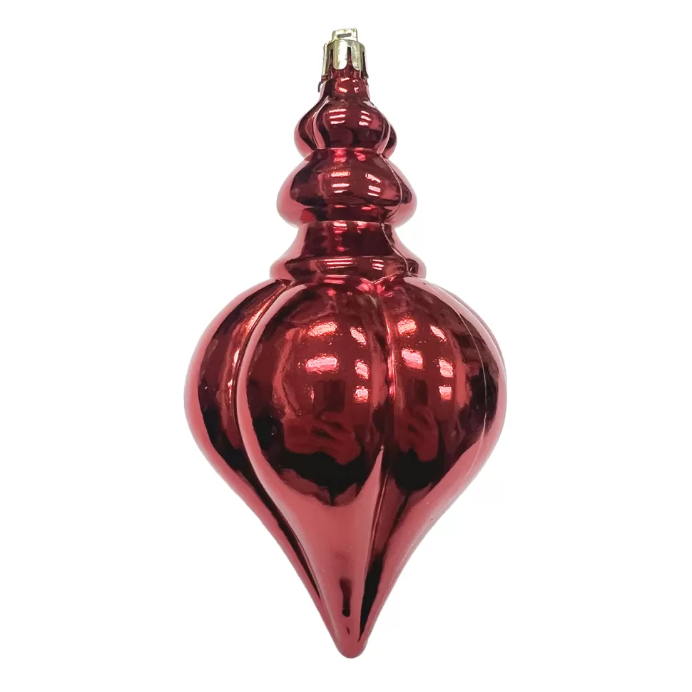 Christmas Forever FINIAL 150MM/6″ SHINY RED RIBBED