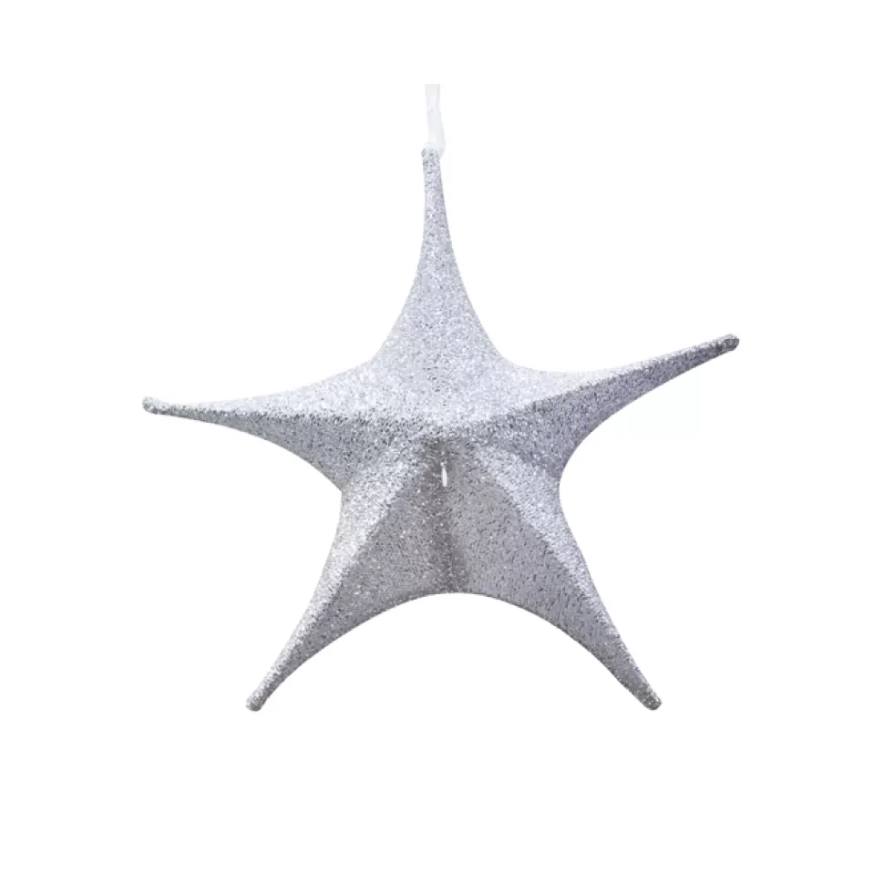 Christmas Forever FOLDING SHIMMER STAR 25″ SILVER