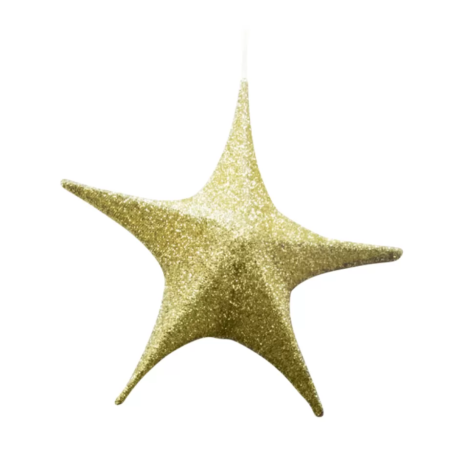 Christmas Forever FOLDING SHIMMER STAR 32″ GOLD