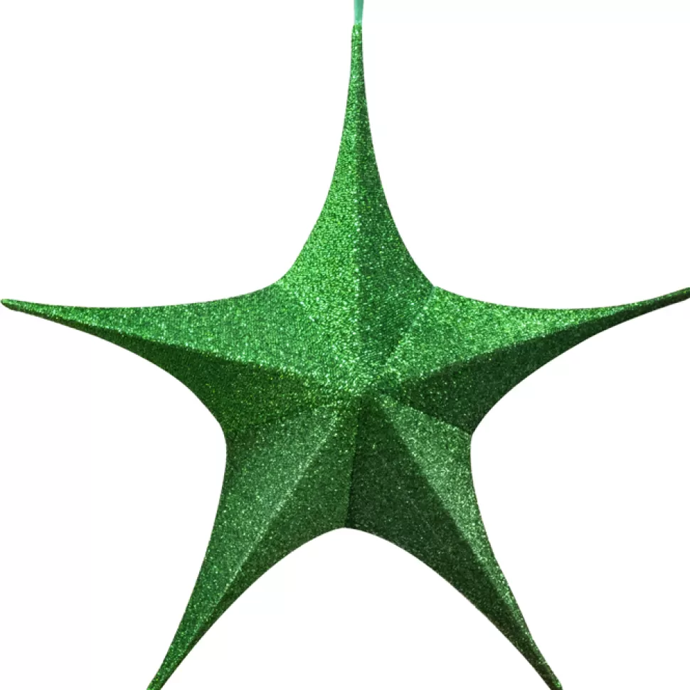 Christmas Forever FOLDING SHIMMER STAR 32″ GREEN