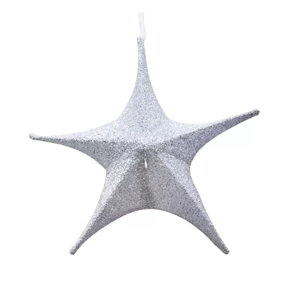 Christmas Forever FOLDING SHIMMER STAR 43″ SILVER