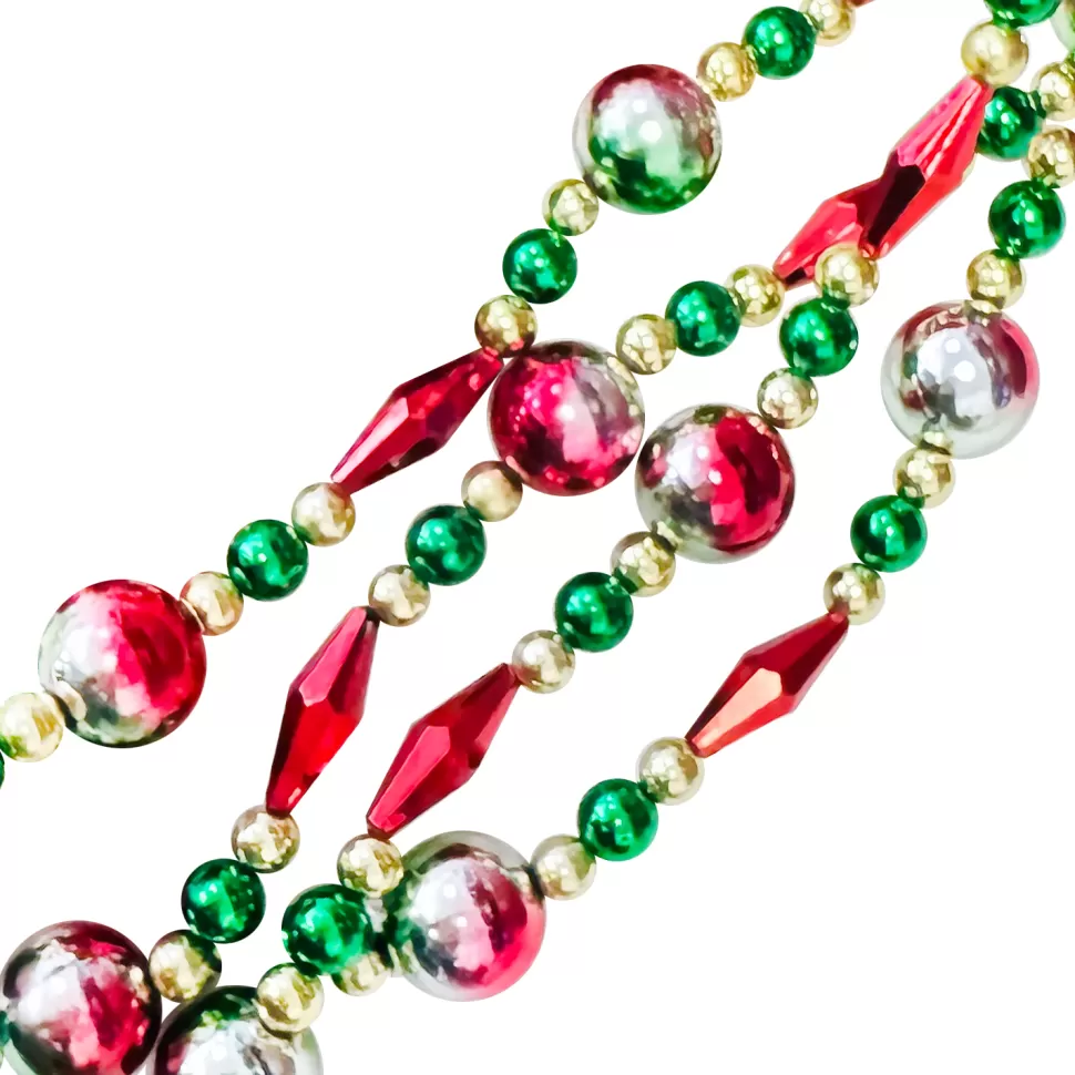Christmas Forever GARLAND ASST. BEAD 96″/8FT (1.8M) RED/ GREEN/ GOLD (8/18/20MM)
