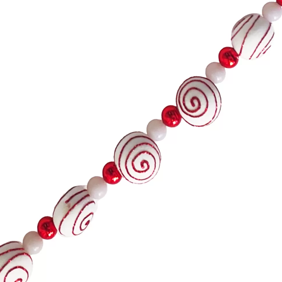 Christmas Forever GARLAND CANDY 72” RED/ WHITE SWIRL GLITTER