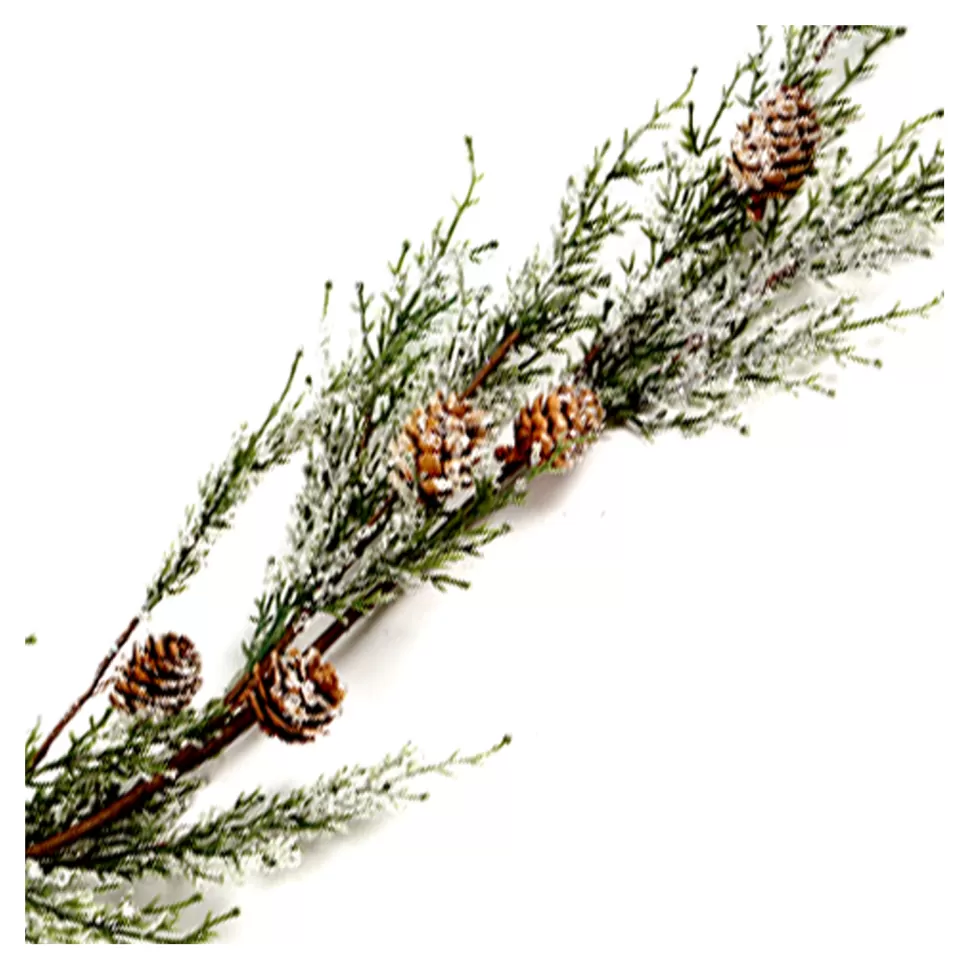 Christmas Forever GARLAND CEDAR 51″ FROSTED/ ICED W/ PINE CONES