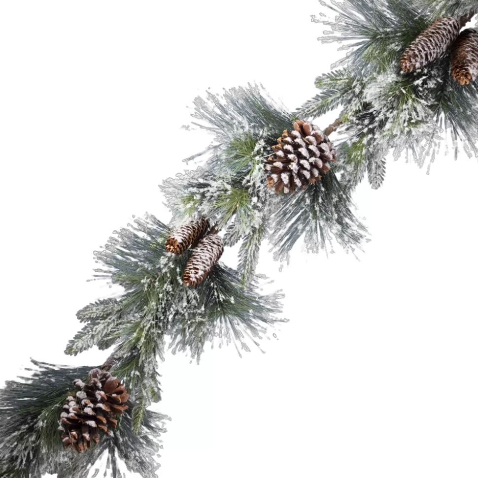 Christmas Forever GARLAND FROSTED 60″ NEEDLE PINE W/ CONES