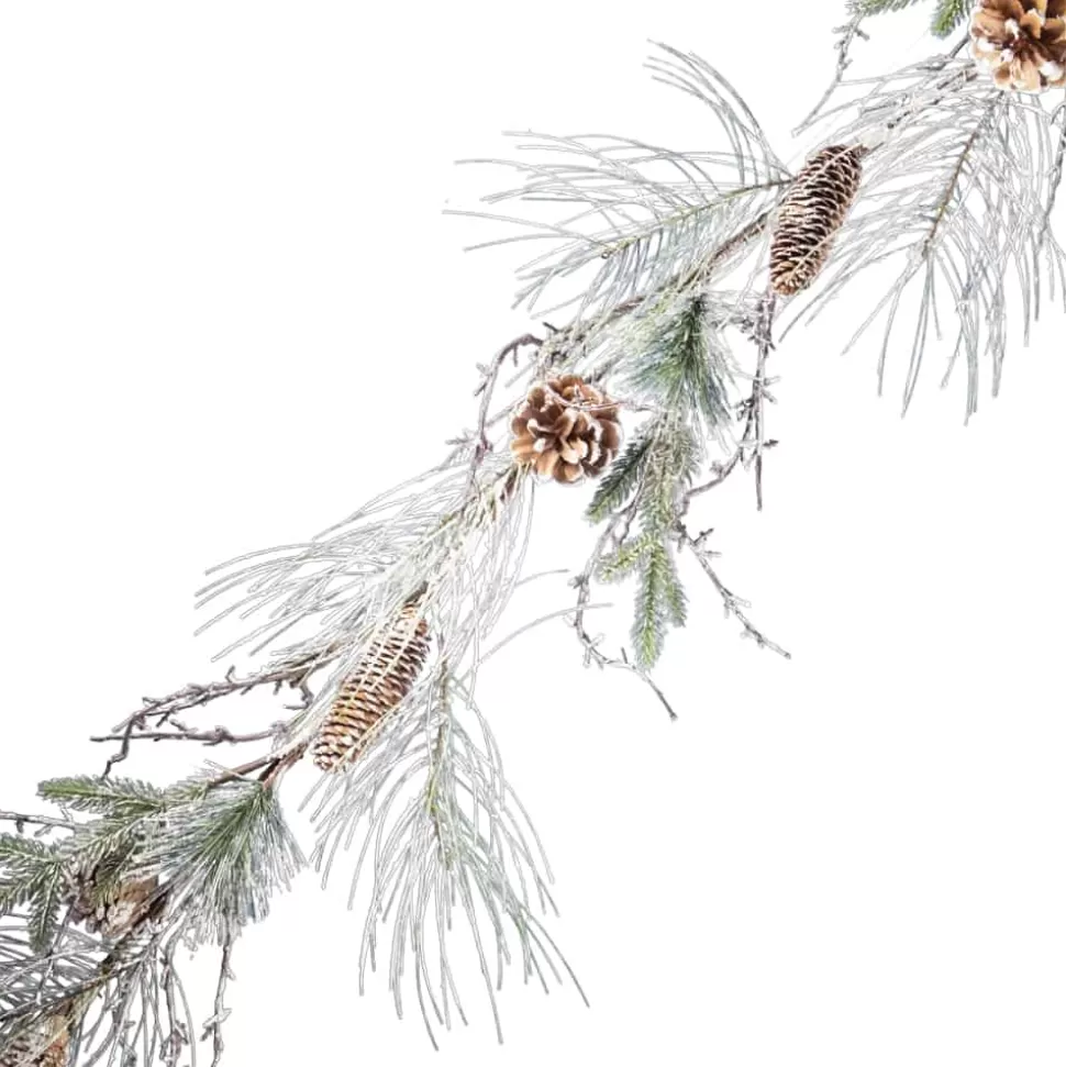 Christmas Forever GARLAND FROSTED 64″ ICED / MIXED NEEDLE PINE W/ CONES