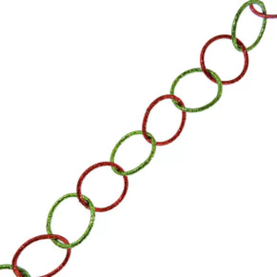 Christmas Forever GARLAND GLITTER RING 72″ RED/ CHARTREUSE