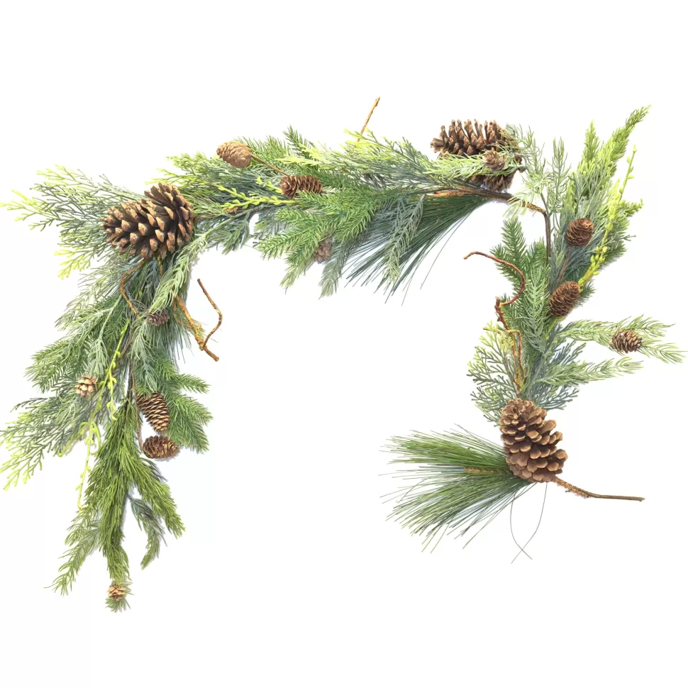 Christmas Forever GARLAND PINE 60″ MIXED PINE W/ PINE CONES