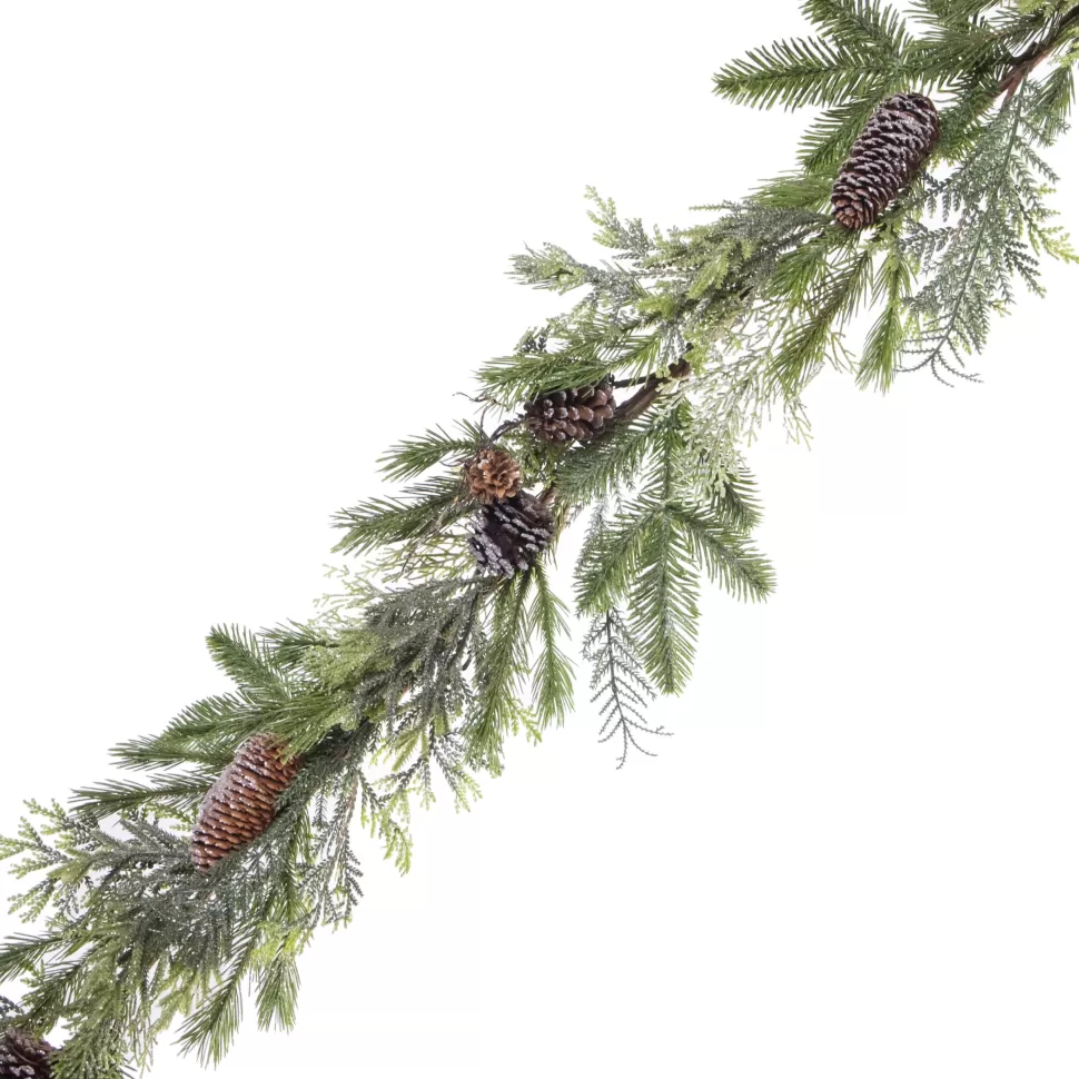 Christmas Forever GARLAND PINE 72″ MULTI NEEDLE PINE W/ CEDAR &PINE CONES