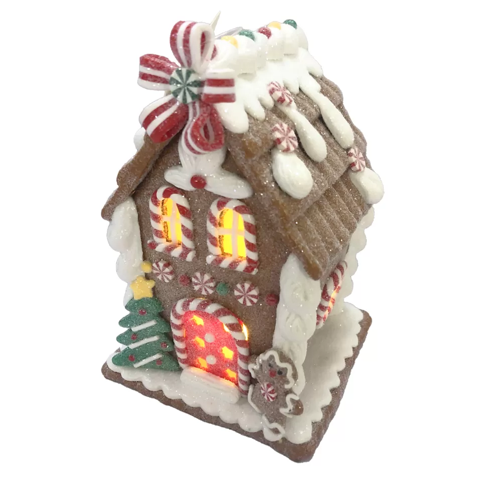 Christmas Forever GINGERBREAD HOUSE W/ LED (YELLOW) 5.6″ CLAY DOUGH