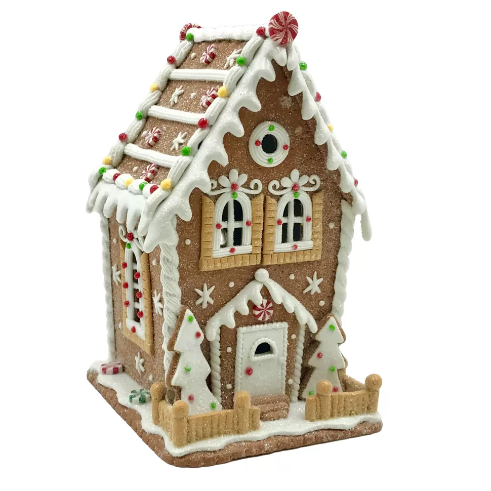Christmas Forever GINGERBREAD HOUSE W/ LED (YELLOW) 8.3″ CLAY DOUGH