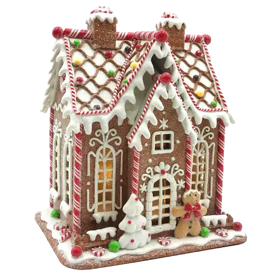 Christmas Forever GINGERBREAD HOUSE W/ LED (YELLOW) 9.4″ CLAY DOUGH