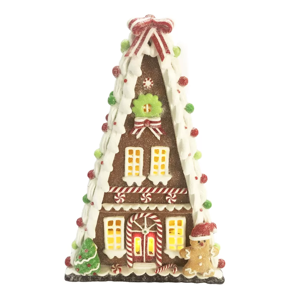 Christmas Forever GINGERBREAD HOUSE W/ LED (YELLOW) 9.4″ CLAY DOUGH