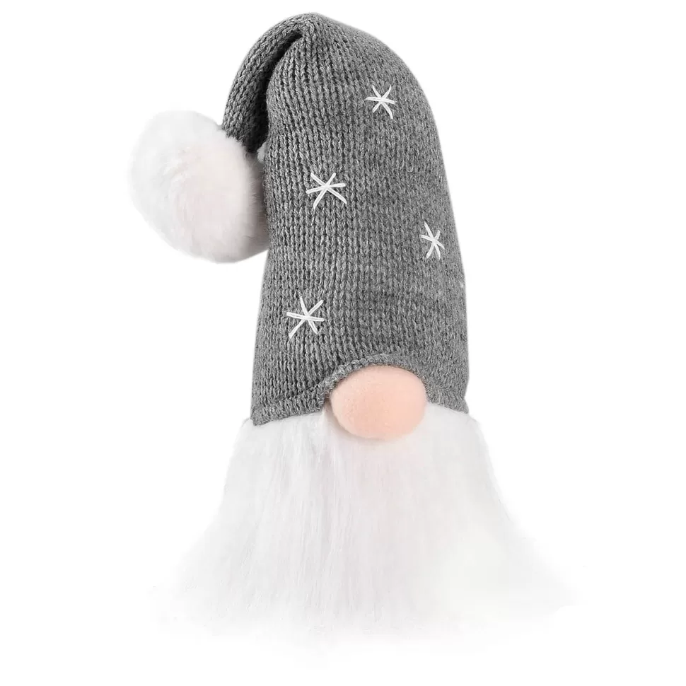 Christmas Forever GNOME PLUSH 16″ GRAY/ WHITE KNITTED HAT