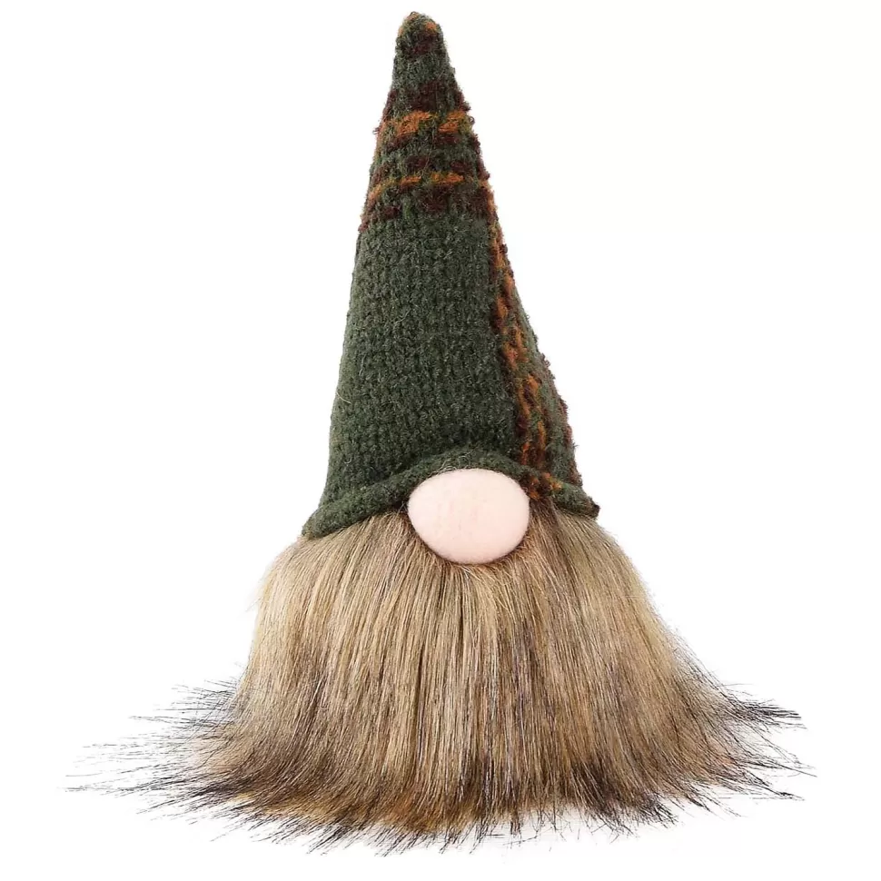 Christmas Forever GNOME PLUSH 8″ DARK GREEN/ BROWN HAT 8″