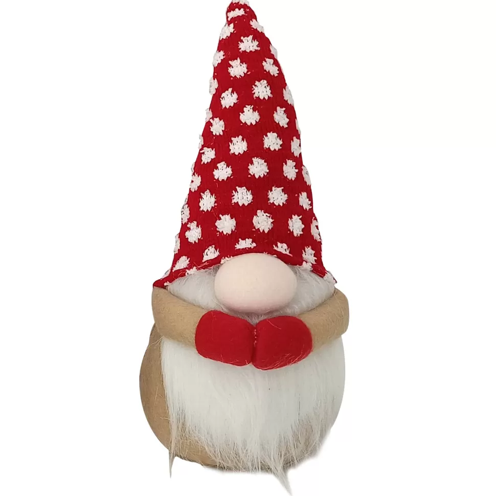 Christmas Forever GNOME PLUSH 9” W/ RED POLKA DOT HAT & HANDS